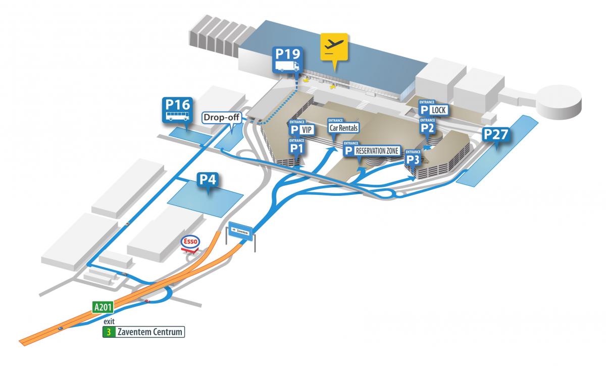 الخريطة الطرفية لمطار بروكسل