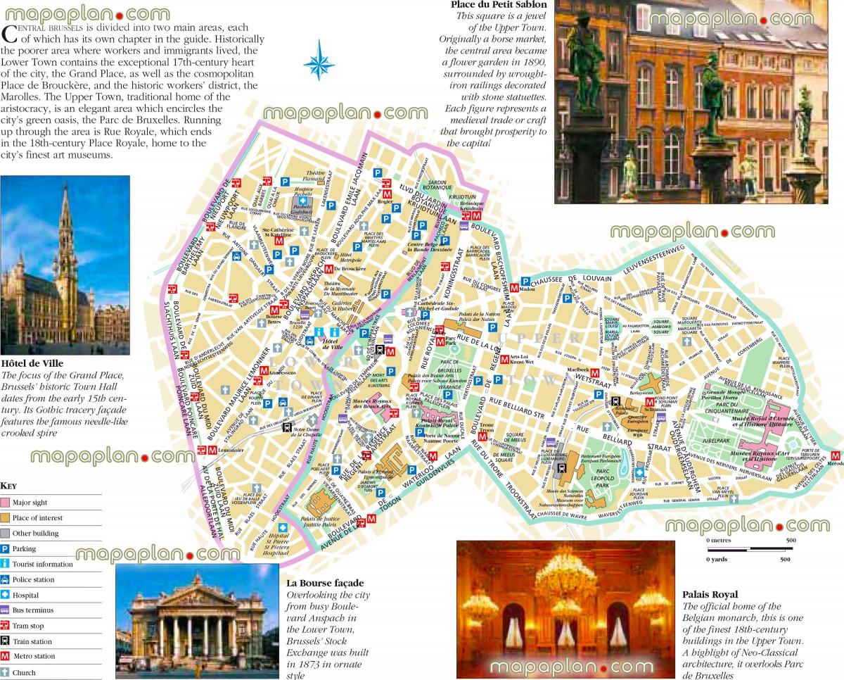 خريطة المعالم السياحية في بروكسل