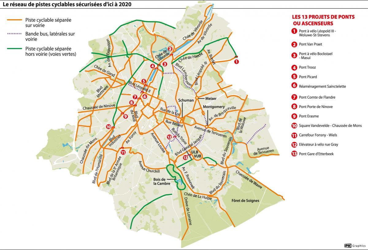 بروكسل خريطة الدراجة لين