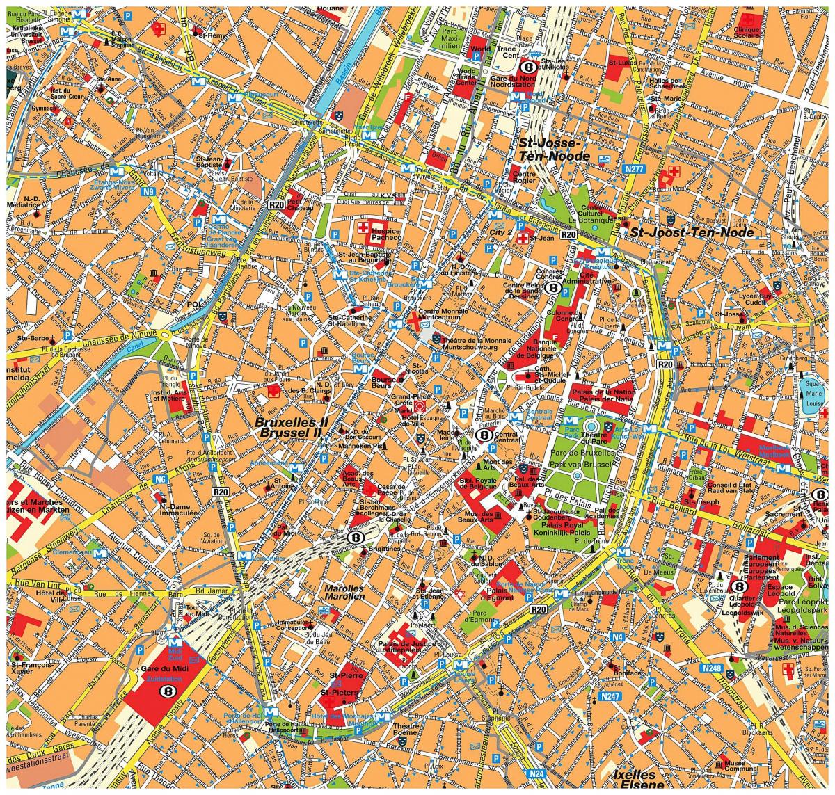 خريطة وسط مدينه بروكسل