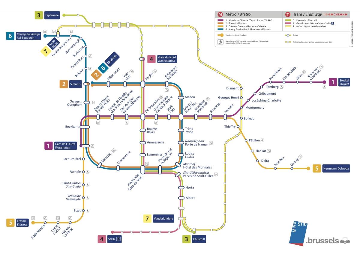 خريطة محطات مترو بروكسل