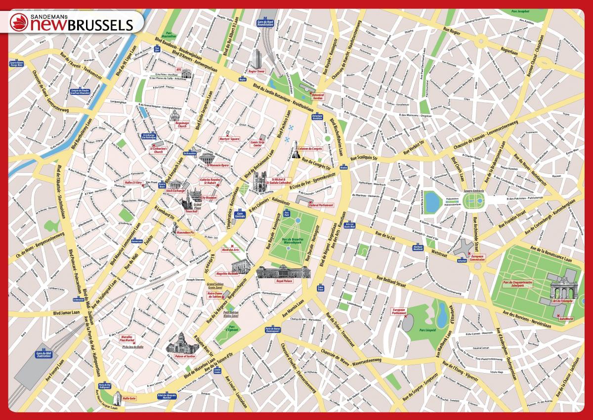 خريطة المعالم السياحية في بروكسل