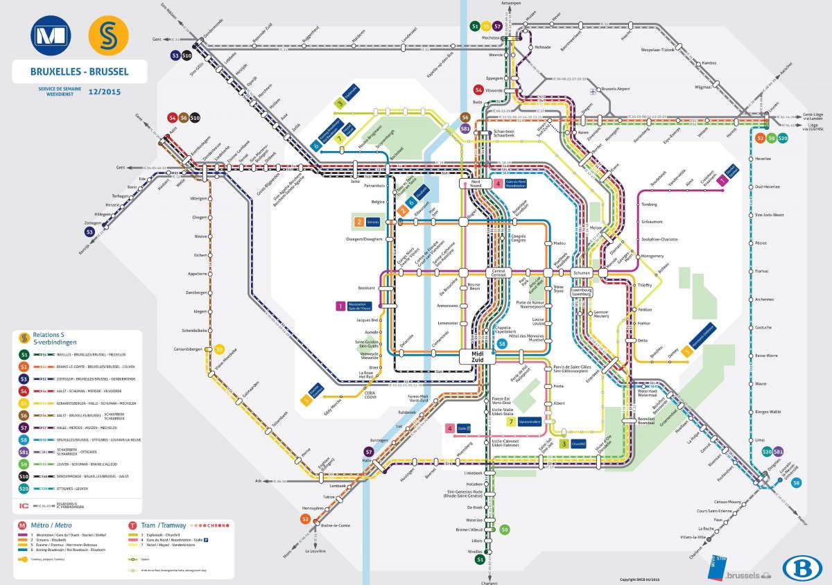 خريطة محطات السكك الحديدية في بروكسل